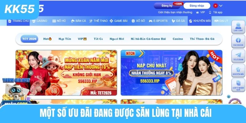 Một số ưu đãi đang được săn lùng tại nhà cái